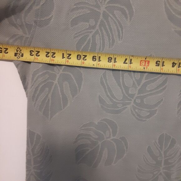 Caribbean Adult Mens L Gray Silk Blend Short Sleeve Polo Shirt Floral - Picture 6 of 7